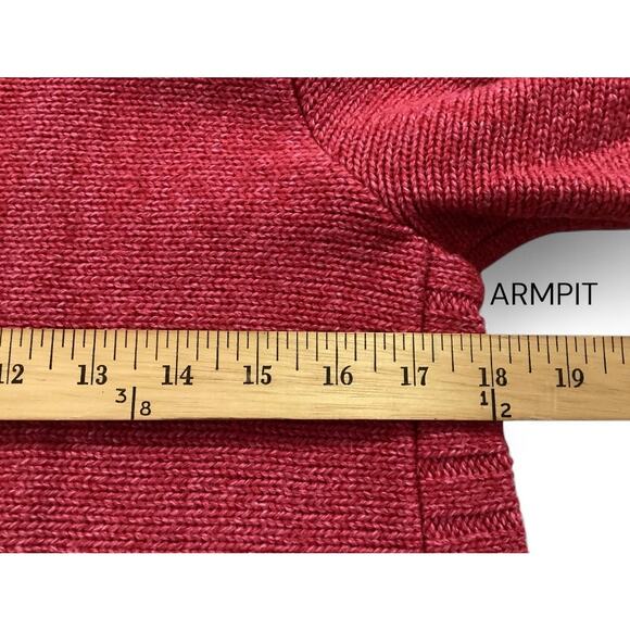 Saint James wool blend magnetic closure ribbed knit cardigan M red pink France - Picture 4 of 9